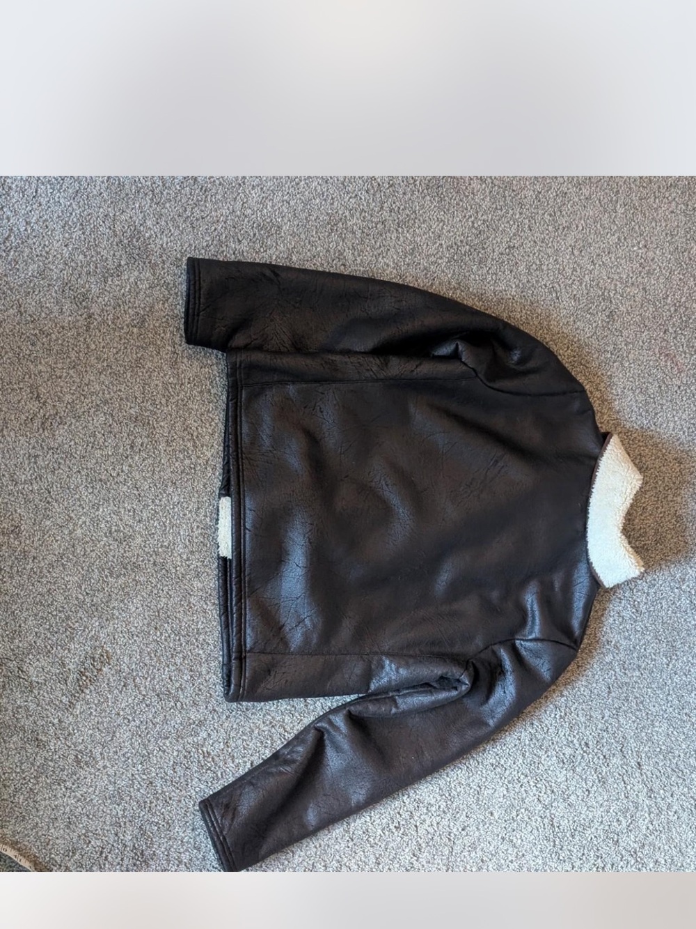Ralph Lauren Faux Leather & Sherpa Jacket – Brown/Cream – Size L - Picture 4 of 5